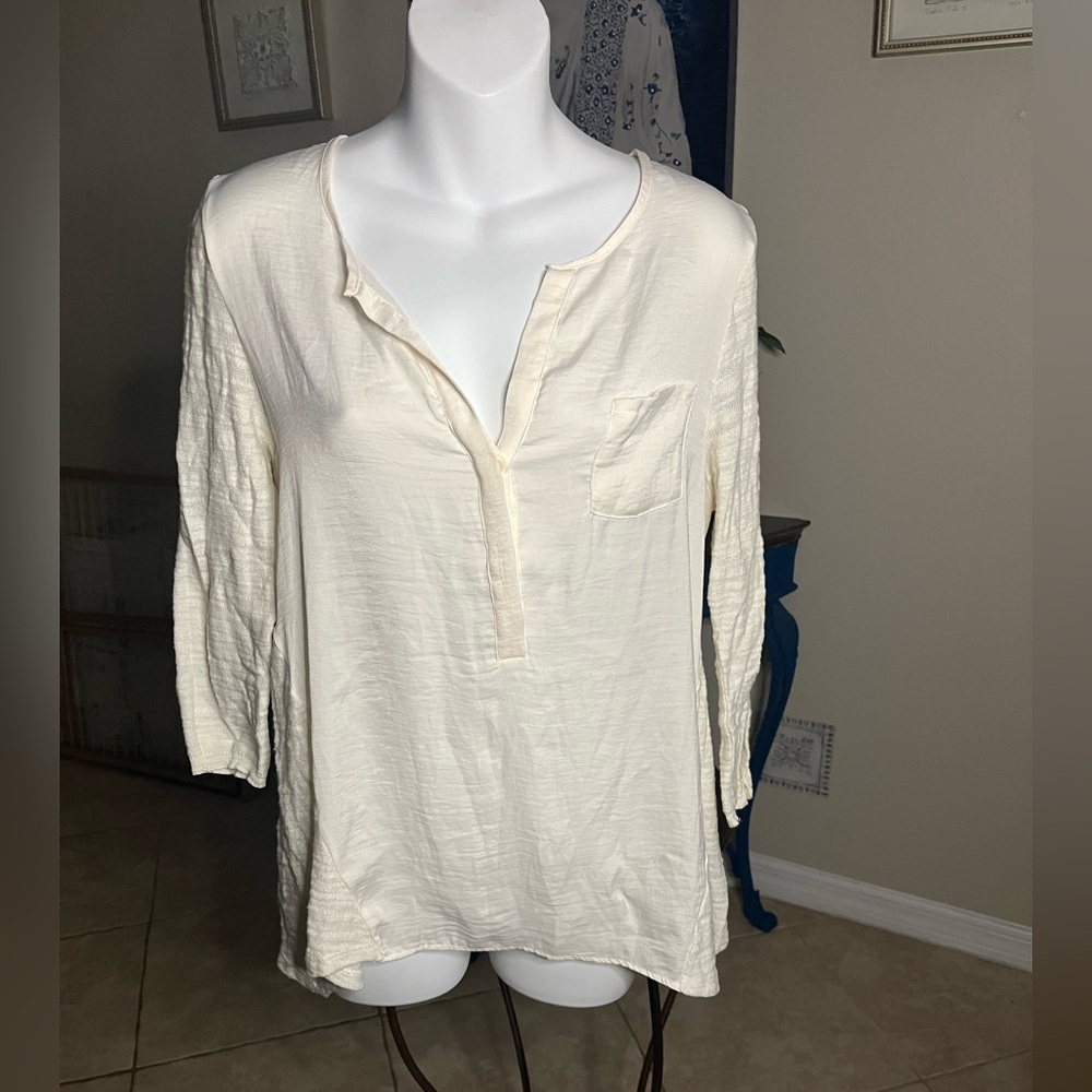 Anthropologie Knitted & Knotted 3/4 Sleeve Top - S